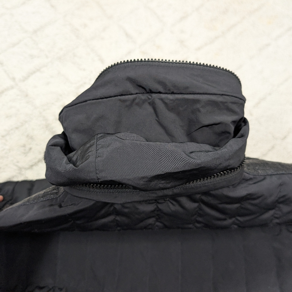 John Varvatos Jacket Mens M Black Quilted Down Puffer Full Zip Hood Moto - Picture 9 of 11